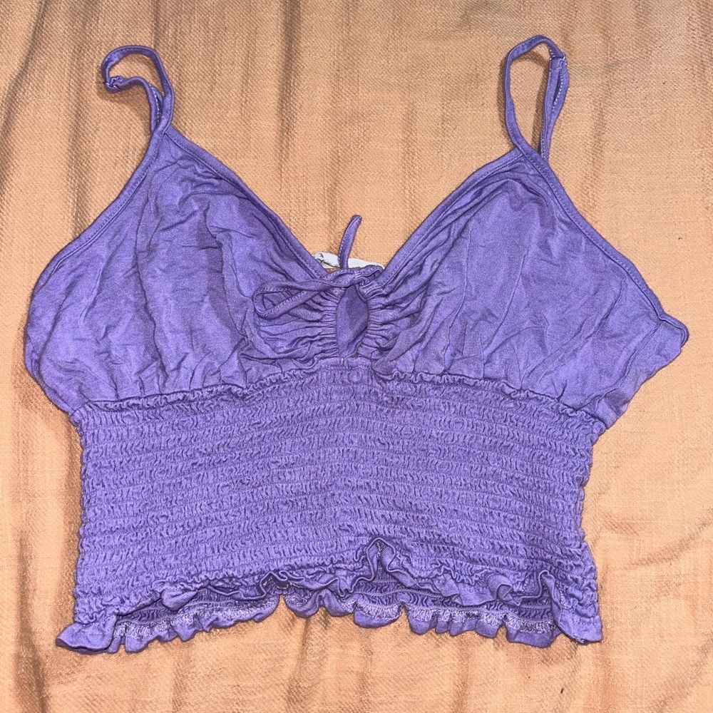 purple crop top tank